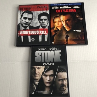 robert de niro dvd lot of 3 movies Righteous Kill, Stone & City by the Sea