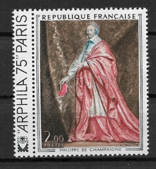 1975 France Sc1394 Cardinal Richelieu with "ARPHILA 75" label MNH