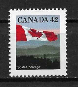 1991 Canada Sc1356 42¢ Flag over Hills MNH