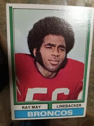 1974 TOPPS RAY MAY DENVER BRONCOS FOOTBALL CARD# 380