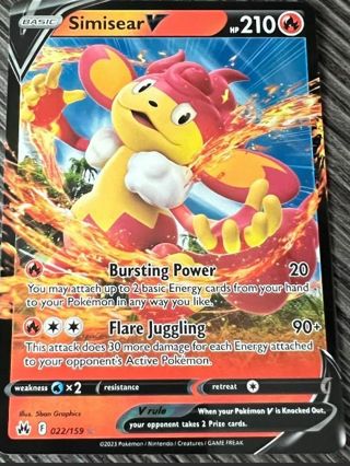 NM Ultra Rare Simisear V Pokemon card TCG SWSH