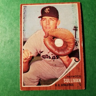 1962 - TOPPS EXMT - NRMT BASEBALL - CARD NO. 184 - HAYWOOD SULLIVAN - A'S