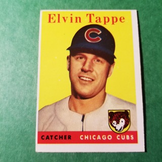 1958 - TOPPS   NRMT+ BASEBALL  CARD NO. 184 - ELVIN TAPPE - CUBS