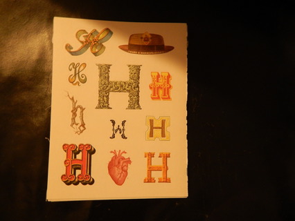 New sticker sheet of letter  "H"