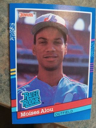 1991 DONRUSS RATED ROOKIE MOISES ALOU MONTREAL EXPOS BASEBALL CARD# 38