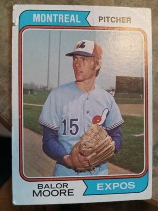 1974 TOPPS BALOR MOORE MONTREAL EXPOS BASEBALL CARD# 453