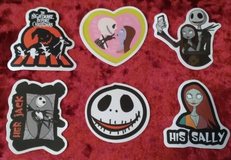 6- "NIGHTMARE BEFORE CHRISTMAS" STICKERS