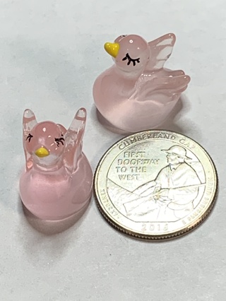 SWANS~#10~PINK~SET OF 2 SWANS~GLOW IN THE DARK~FREE SHIPPING!