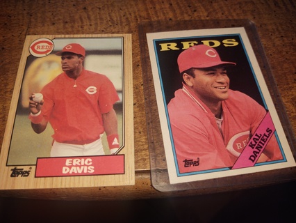 Two card lot Cincinnati reds baseball Eric Davis and kal Daniels