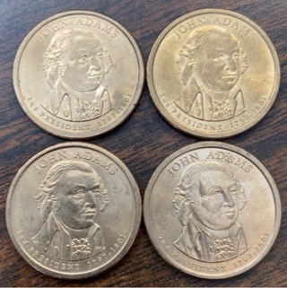 4 John Adams dollars 