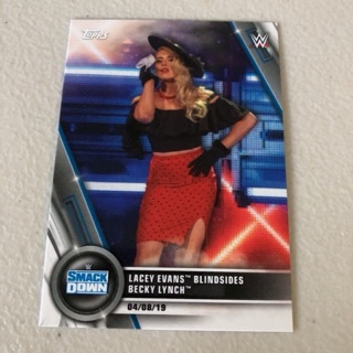 2020 Topps WWE Women's Division - [Base] #23 SmackDown - Lacey Evans Blindsides Becky Lynch