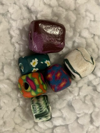 6 Fimo Clay Beads