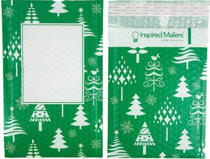 ↗️⭕⛄(1) CHRISTMAS TREES BUBBLE MAILER 6" x 9"⛄⭕