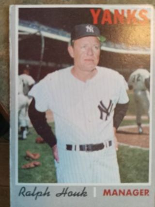 1970 T.C.G. RALPH HOUK NEW YORK YANKEES BASEBALL CARD# 273