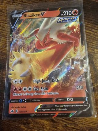 Pokemon Blaziken V holo rare card 020/198