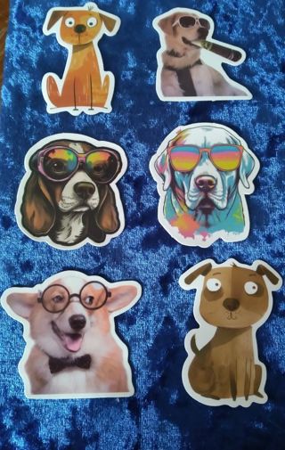 6 - "FUNNY DOG" STICKERS (1 free sticker/w/win)