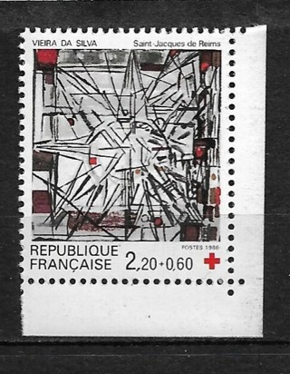 1986 France ScB583 Stained Glass Window by Vieira da Silva MNH