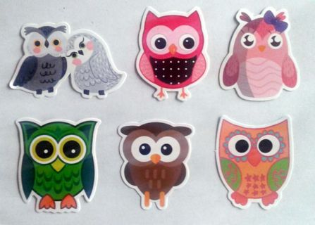 Six Cute Owl Stickers #2