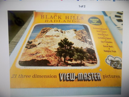Vintage 1949 Black Hills Badlands 3 View Master Disc & cover