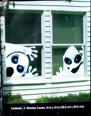 HALLOWEEN WINDOW COVER GHOST CONTAINS 2 14 INCH X 14 INCH USE YOUR OWN TAPE