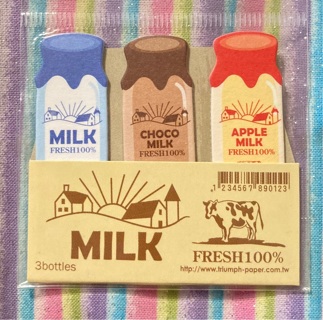 Kawaii milk bottle memo pad 