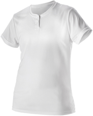 New Alleson Womens White 2-Button Henley Fastpitch Softball Jersey Sz XL