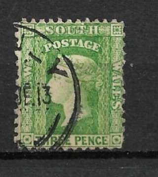 1874 New South Wales Sc54 3p Queen Victoria used WM54