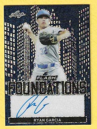 2019 Leaf Ryan Garcia Autograph #'d 11/50 Auto Flash Foundations Rangers Baseball Card