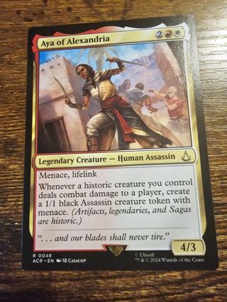 Magic the gathering mtg Aya of Alexandria rare card Assassins Creed