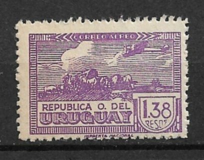 1939 Urugay #C100 1.38p Plane over Sculptured Oxcart MNH