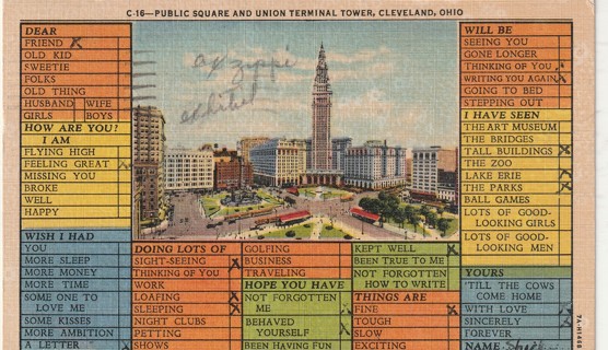 Vintage Used Postcard: (q): 1952 Public Square & Union Terminal, Cleveland, OH