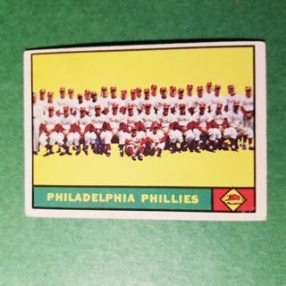 1961 - TOPPS EXMT - NRMT BASEBALL - CARD NO. 491 - PHILADELPHIA TEAM - PHILLIES