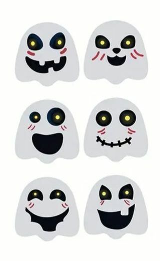 ➡️⭕(12) 1" SPOOKY GHOST STICKERS!!⭕(SET 2 of 2)⭕