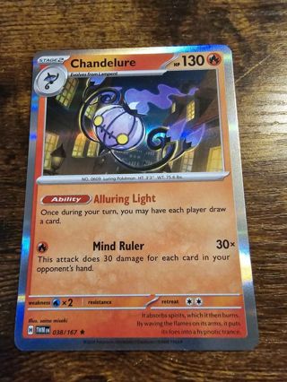 Pokemon Chandelure 038/167 holo rare card