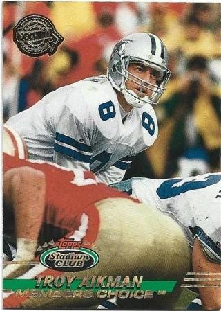 1993 TOPPS STADIUM CLUB TROY AIKMAN SUPER BOWL LOGO CARD