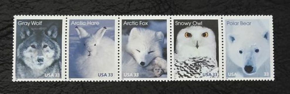 One Strip Of 5 Mint .31 Artic Animals US Postage Stamps