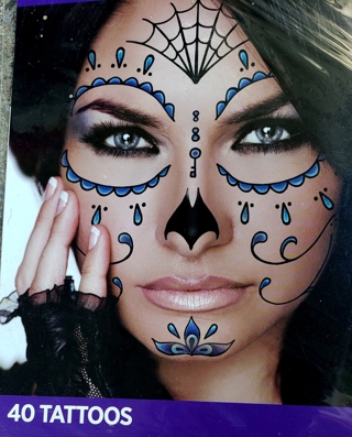 HALLOWEEN COSTUME FACE TATTOOS STYLE 17