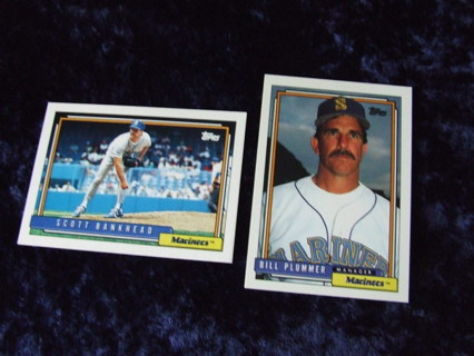 1992 Seattle Mariners Team Topps Card Lot of 2