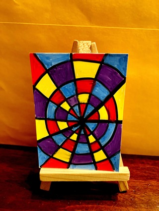 Colorful Original ACEO Painting, signed "Spinner"