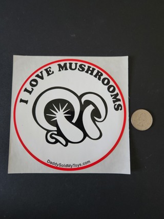 Large I Love Mushrooms Sticker!