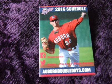 2016 Auburn Doubledays Minor Baseball Pocket Schedule 