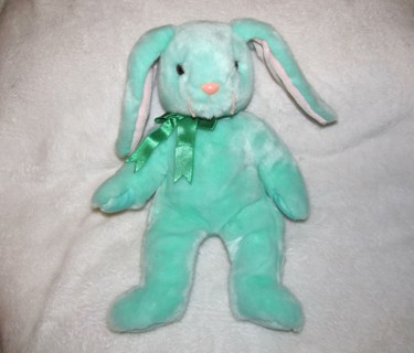 EASTER! Ty Beanie Baby BUDDY Hippity the Mint Green Bunny Rabbit Plush Toy Buddies
