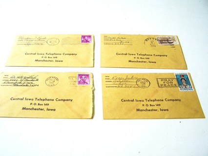 Vintage 4 Cent Stamped Envelopes Set of 4