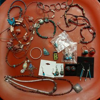 Stone and sterling silver jewelry lot, 219.7 grams