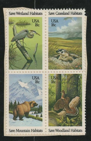 1981, 4 Stamps of Wildlife Habitats