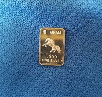 One gram .999 pure fine ☆Silver☆ collectable bar ~ Unicorn ~