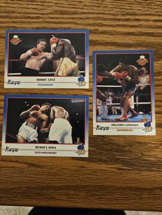 1991 KAYO Boxing trading cards #6,#7,#8