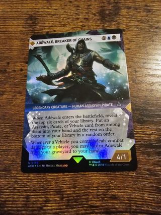 Magic the gathering mtg Adewale breaker of Chains borderless foil card Assassins Creed