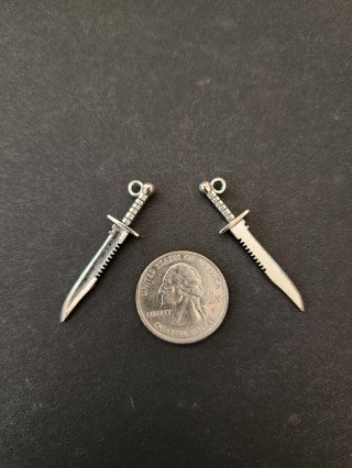 (2) Knife Charms - Think Halloween!