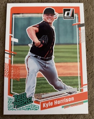 2023 Donruss Baseball Rated Prospect Base #34 Kyle Harrison - Giants